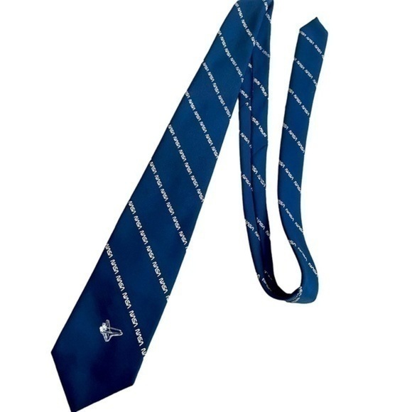 NASA | THE CLIENT NASA NAVEY BLUE 57” 100% POLYESTER NECK TIE - Picture 1 of 2